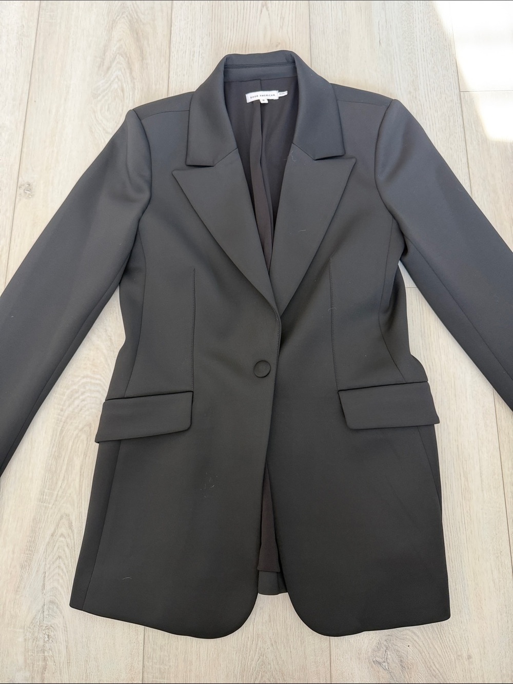 Good American Black Longline Blazer Size 2